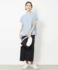 FMKHV28170 MICHEL KLEIN(ミッシェルクラン) [夏の1枚着におすすめ]フレンチスリーブシアーカットソー ライムイエロー(30)