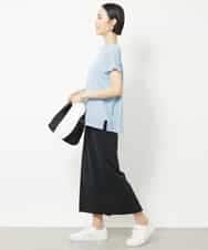 FMKHV28170 MICHEL KLEIN(ミッシェルクラン) [夏の1枚着におすすめ]フレンチスリーブシアーカットソー ライムイエロー(30)