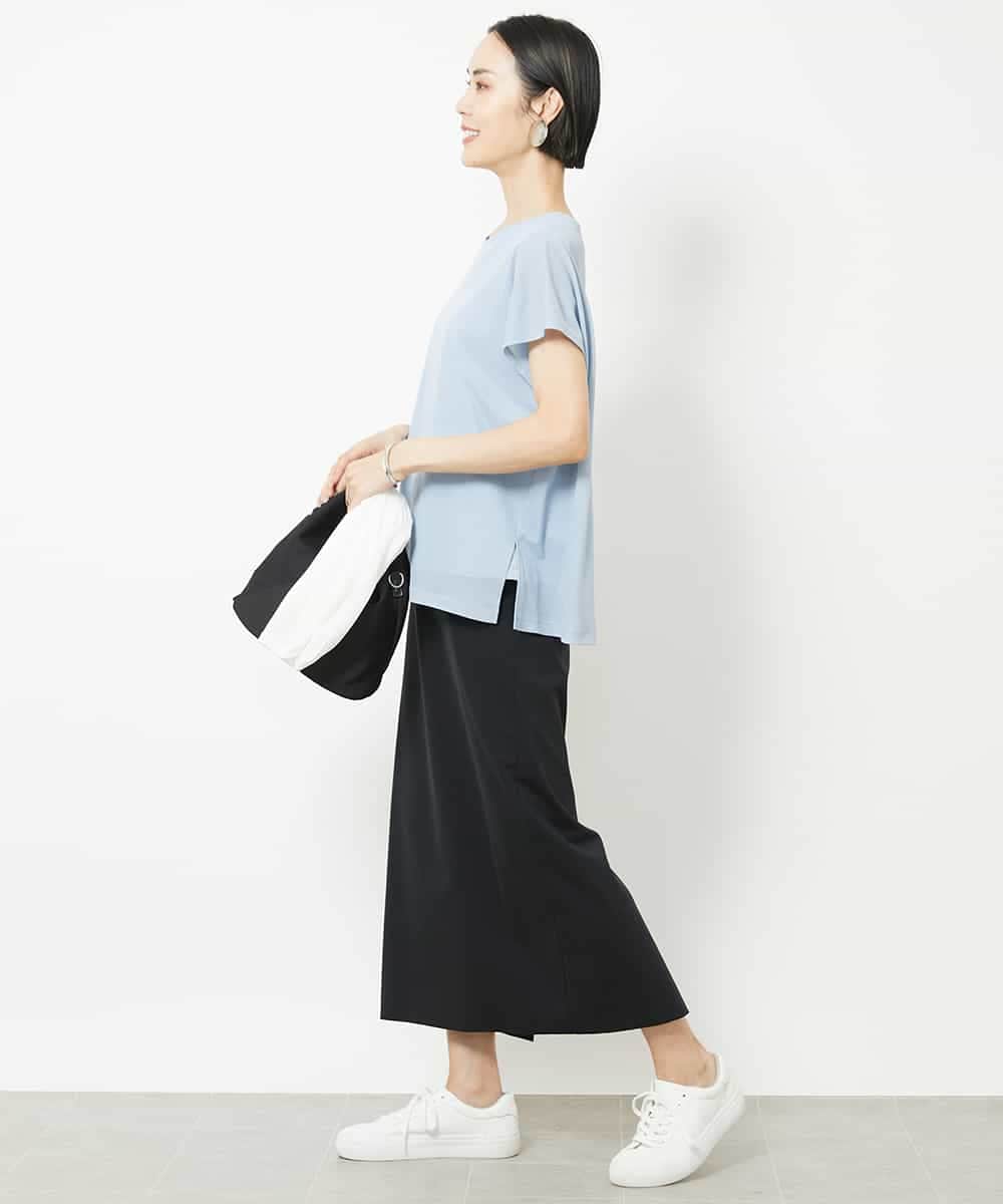 FMKHV28170 MICHEL KLEIN(ミッシェルクラン) [夏の1枚着におすすめ]フレンチスリーブシアーカットソー ライムイエロー(30)