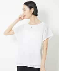 FMKHV28170 MICHEL KLEIN(ミッシェルクラン) [夏の1枚着におすすめ]フレンチスリーブシアーカットソー ライムイエロー(30)