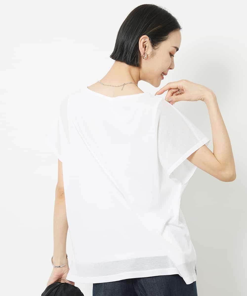 FMKHV28170 MICHEL KLEIN(ミッシェルクラン) [夏の1枚着におすすめ]フレンチスリーブシアーカットソー ライムイエロー(30)