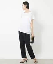 FMKHV28170 MICHEL KLEIN(ミッシェルクラン) [夏の1枚着におすすめ]フレンチスリーブシアーカットソー ライムイエロー(30)