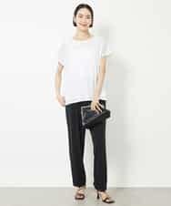 FMKHV28170 MICHEL KLEIN(ミッシェルクラン) [夏の1枚着におすすめ]フレンチスリーブシアーカットソー ライムイエロー(30)