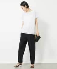 FMKHV28170 MICHEL KLEIN(ミッシェルクラン) [夏の1枚着におすすめ]フレンチスリーブシアーカットソー ライムイエロー(30)