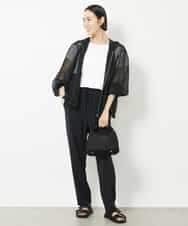 FMKHV28170 MICHEL KLEIN(ミッシェルクラン) [夏の1枚着におすすめ]フレンチスリーブシアーカットソー ライムイエロー(30)