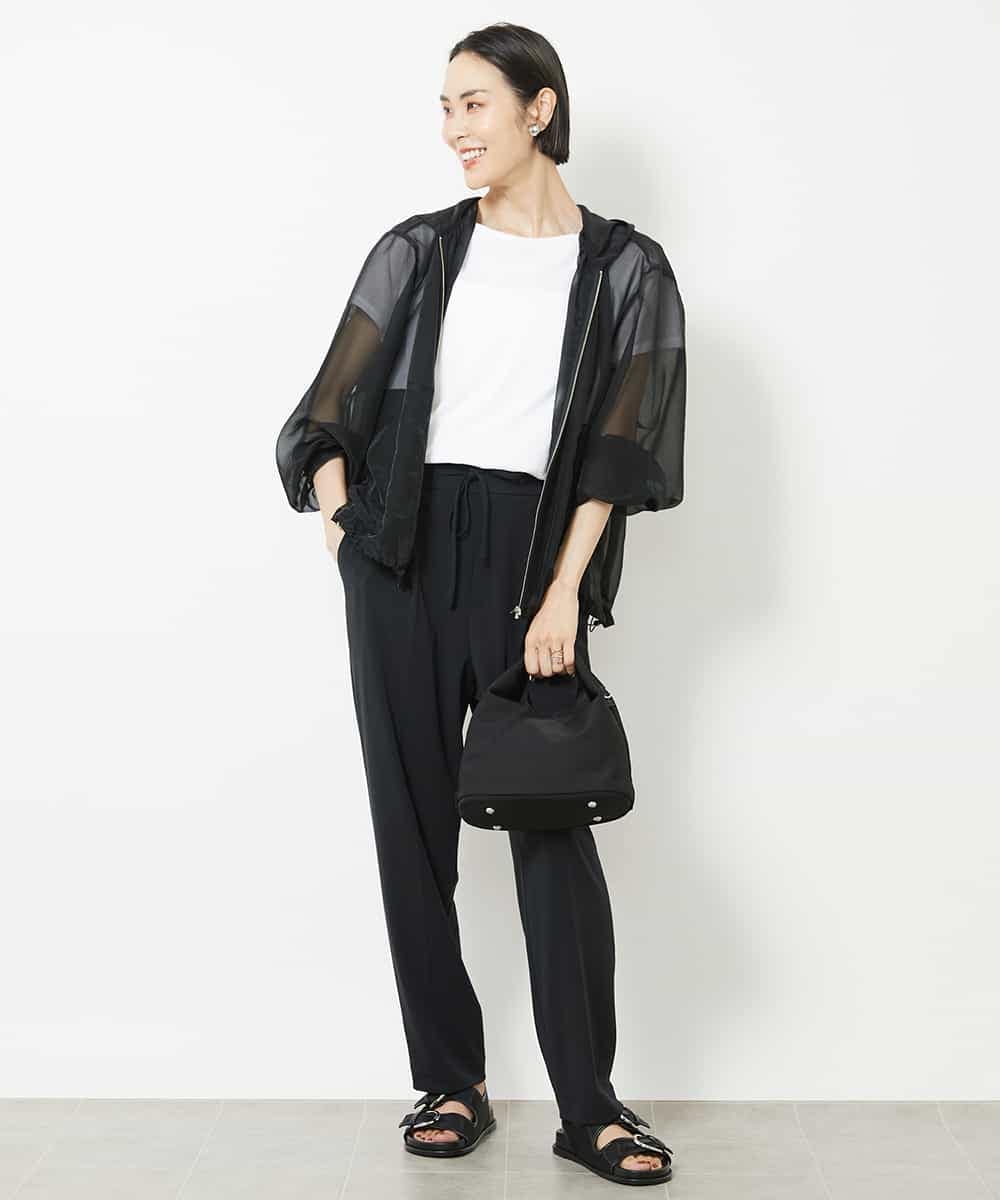 FMKHV28170 MICHEL KLEIN(ミッシェルクラン) [夏の1枚着におすすめ]フレンチスリーブシアーカットソー ライムイエロー(30)