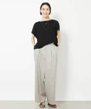 FMKHV28170 MICHEL KLEIN(ミッシェルクラン) [夏の1枚着におすすめ]フレンチスリーブシアーカットソー ライムイエロー(30)