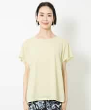 FMKHV28170 MICHEL KLEIN(ミッシェルクラン) [夏の1枚着におすすめ]フレンチスリーブシアーカットソー ライムイエロー(30)