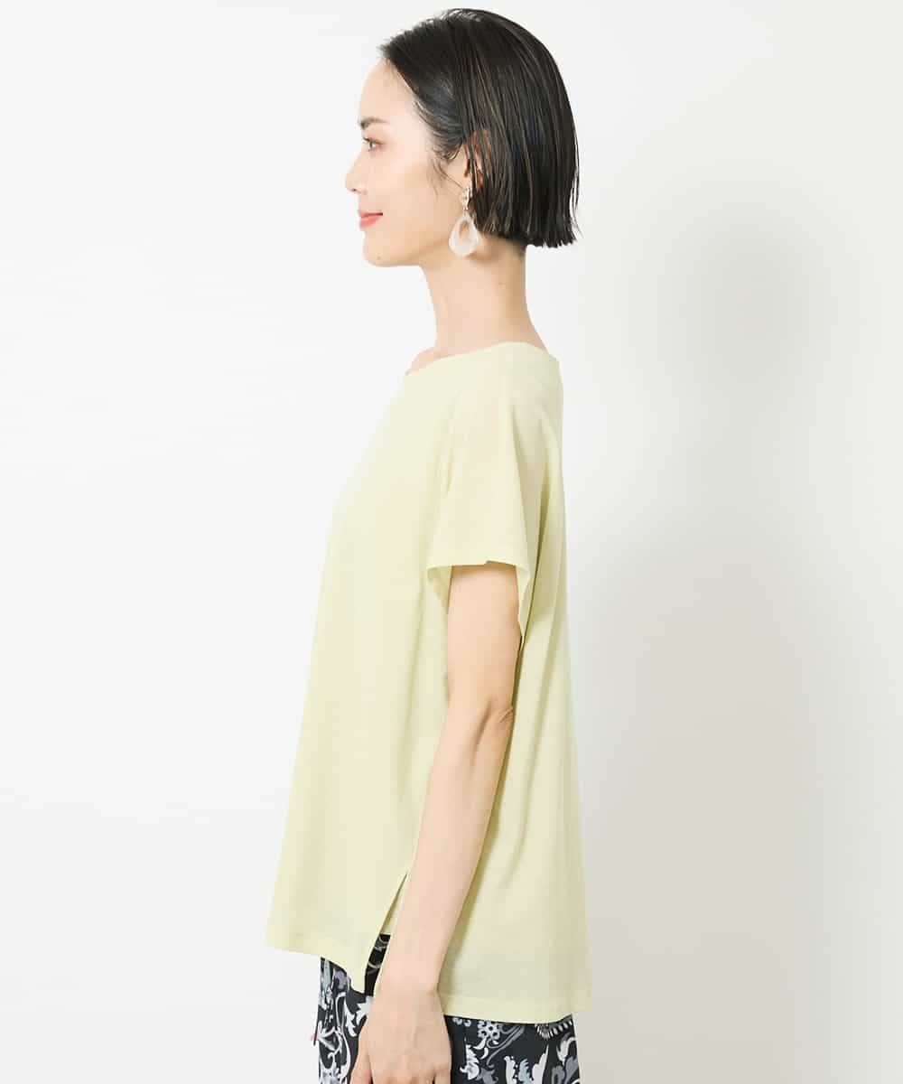 FMKHV28170 MICHEL KLEIN(ミッシェルクラン) [夏の1枚着におすすめ]フレンチスリーブシアーカットソー ライムイエロー(30)