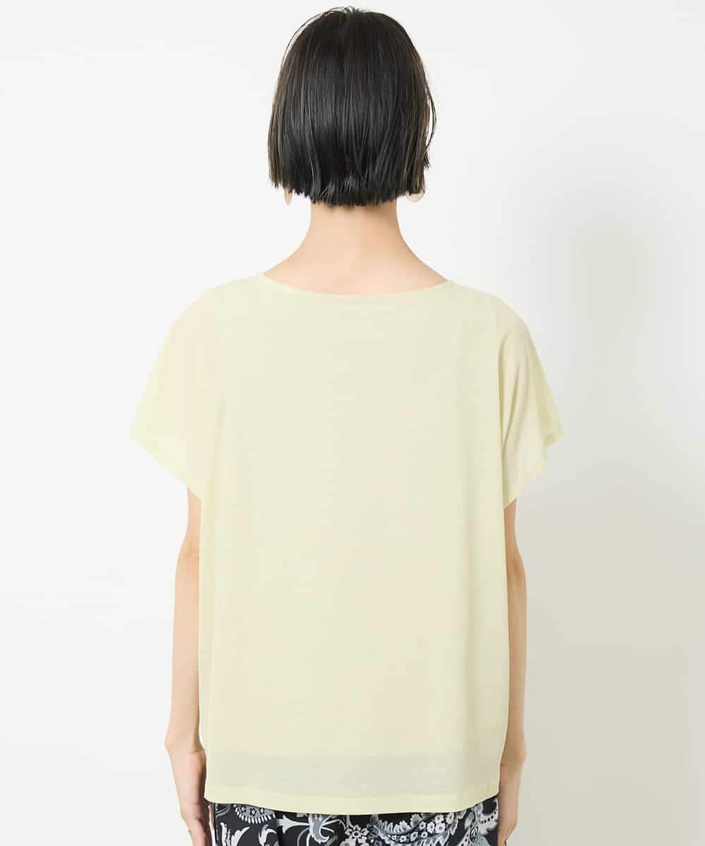 FMKHV28170 MICHEL KLEIN(ミッシェルクラン) [夏の1枚着におすすめ]フレンチスリーブシアーカットソー ライムイエロー(30)