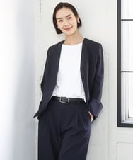 FMKID20150 MICHEL KLEIN(ミッシェルクラン) [遮熱効果素材]ステッチレス五分袖プルオーバー ブラック