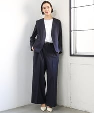FMKID20150 MICHEL KLEIN(ミッシェルクラン) [遮熱効果素材]ステッチレス五分袖プルオーバー ブラック