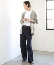 FMKID20150 MICHEL KLEIN(ミッシェルクラン) [遮熱効果素材]ステッチレス五分袖プルオーバー ブラック