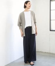 FMKID20150 MICHEL KLEIN(ミッシェルクラン) [遮熱効果素材]ステッチレス五分袖プルオーバー ブラック