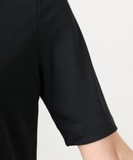 FMKID20150 MICHEL KLEIN(ミッシェルクラン) [遮熱効果素材]ステッチレス五分袖プルオーバー ブラック