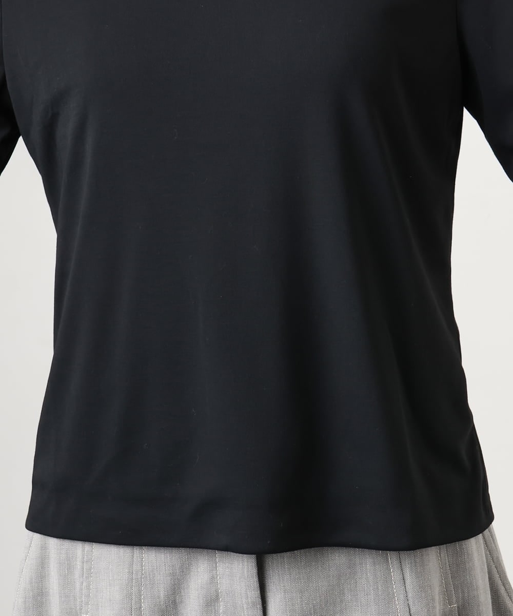 FMKID20150 MICHEL KLEIN(ミッシェルクラン) [遮熱効果素材]ステッチレス五分袖プルオーバー ブラック