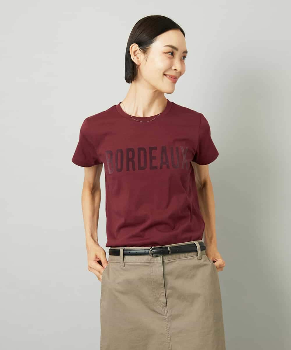 FMKJA01120 MICHEL KLEIN(ミッシェルクラン) フロッキーロゴTシャツ ボルドー