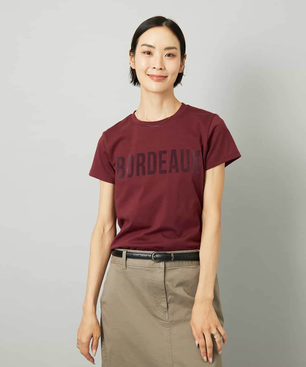 FMKJA01120 MICHEL KLEIN(ミッシェルクラン) フロッキーロゴTシャツ ボルドー