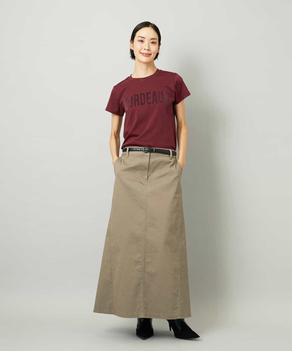 FMKJA01120 MICHEL KLEIN(ミッシェルクラン) フロッキーロゴTシャツ ボルドー