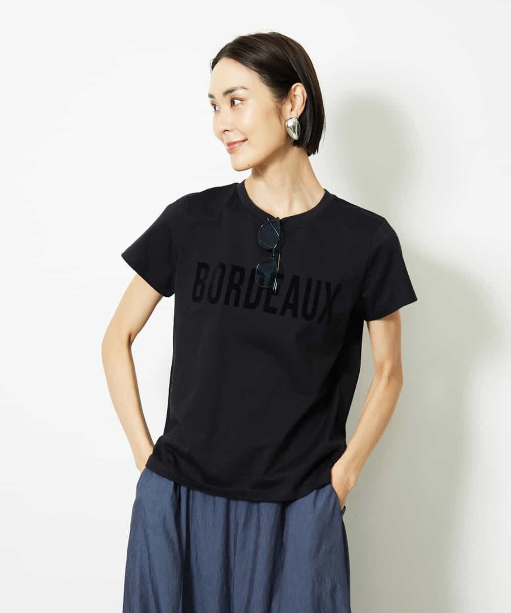 FMKJA01120 MICHEL KLEIN(ミッシェルクラン) フロッキーロゴTシャツ ボルドー