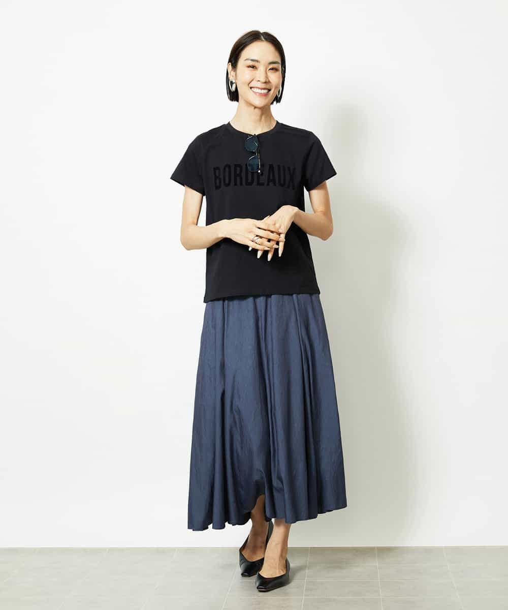 FMKJA01120 MICHEL KLEIN(ミッシェルクラン) フロッキーロゴTシャツ ボルドー