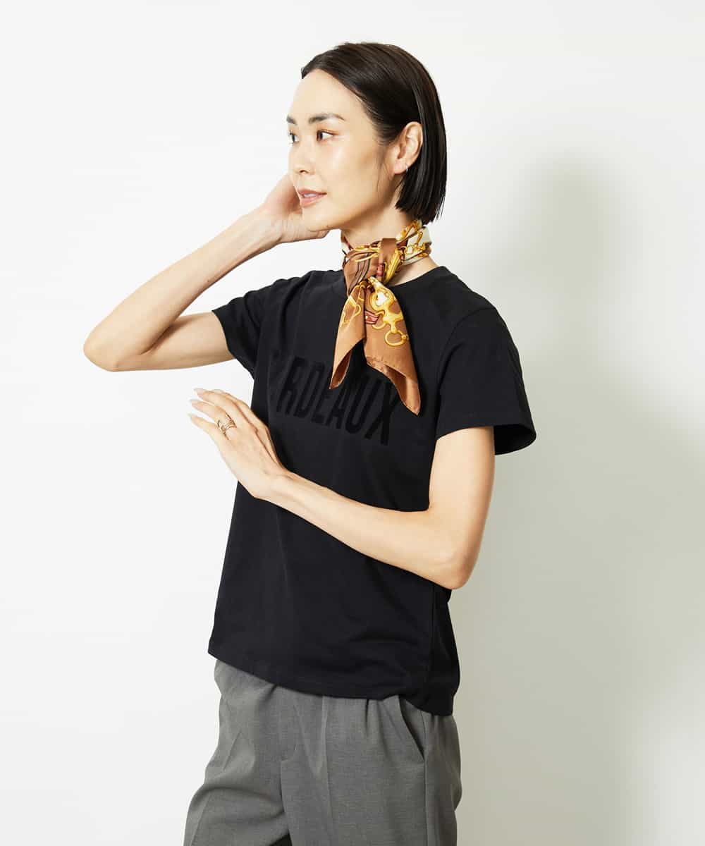 FMKJA01120 MICHEL KLEIN(ミッシェルクラン) フロッキーロゴTシャツ ボルドー