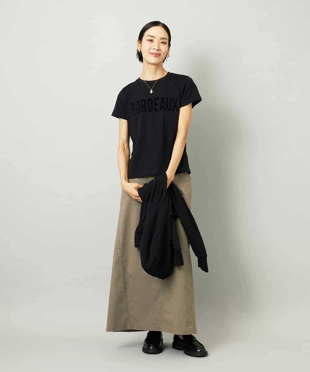 FMKJA01120 MICHEL KLEIN(ミッシェルクラン) フロッキーロゴTシャツ ボルドー