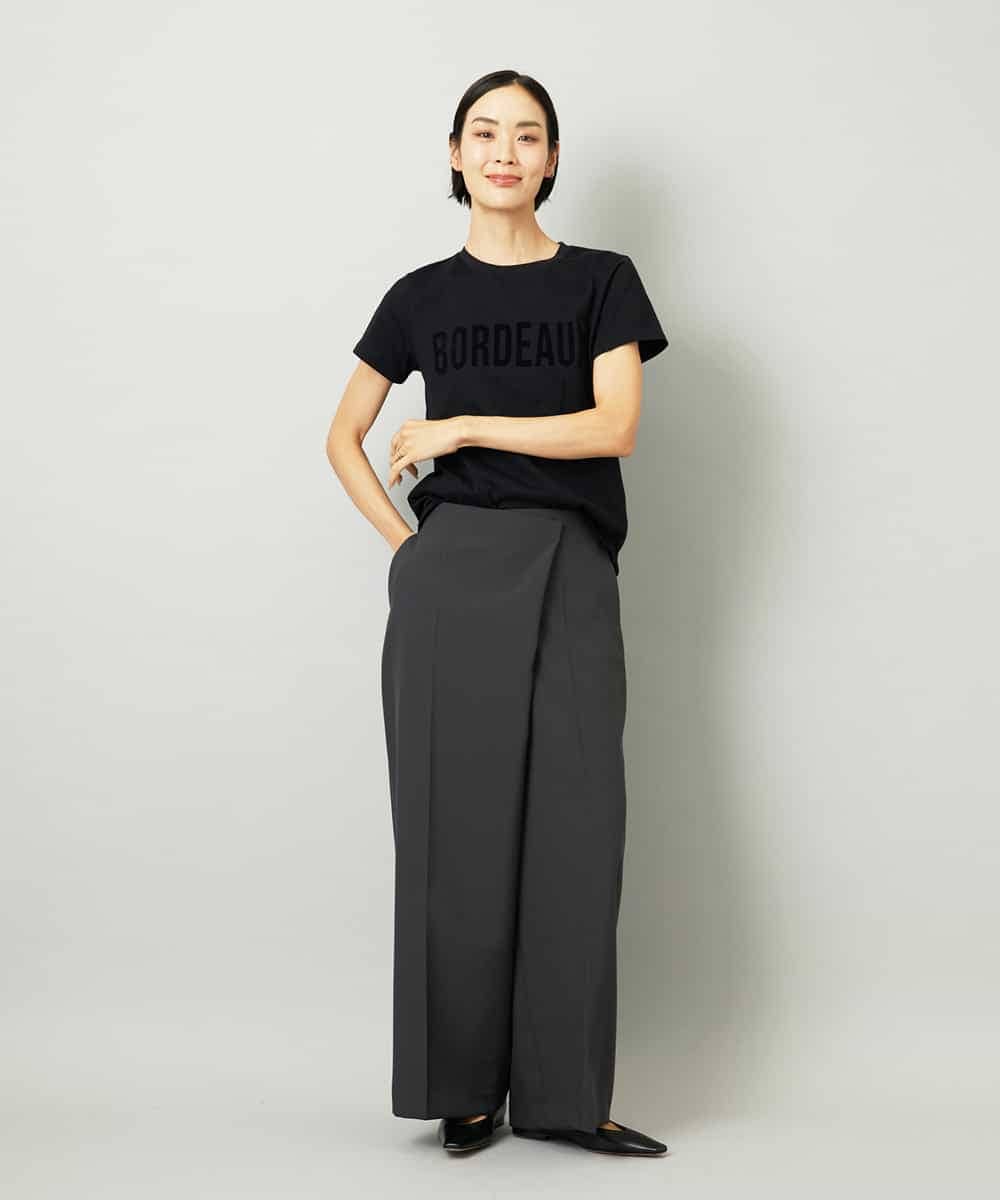 FMKJA01120 MICHEL KLEIN(ミッシェルクラン) フロッキーロゴTシャツ ボルドー