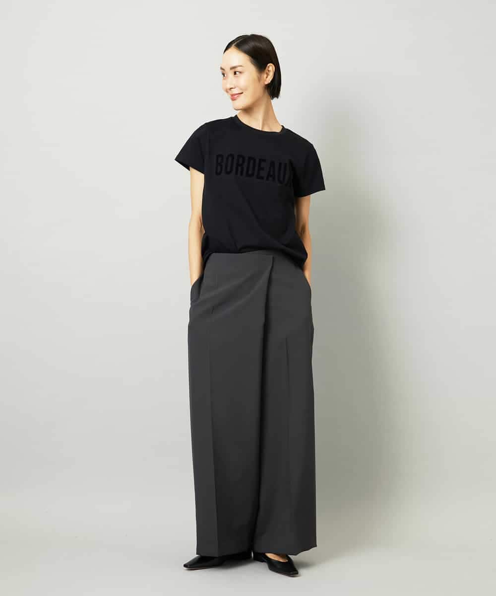 FMKJA01120 MICHEL KLEIN(ミッシェルクラン) フロッキーロゴTシャツ ボルドー