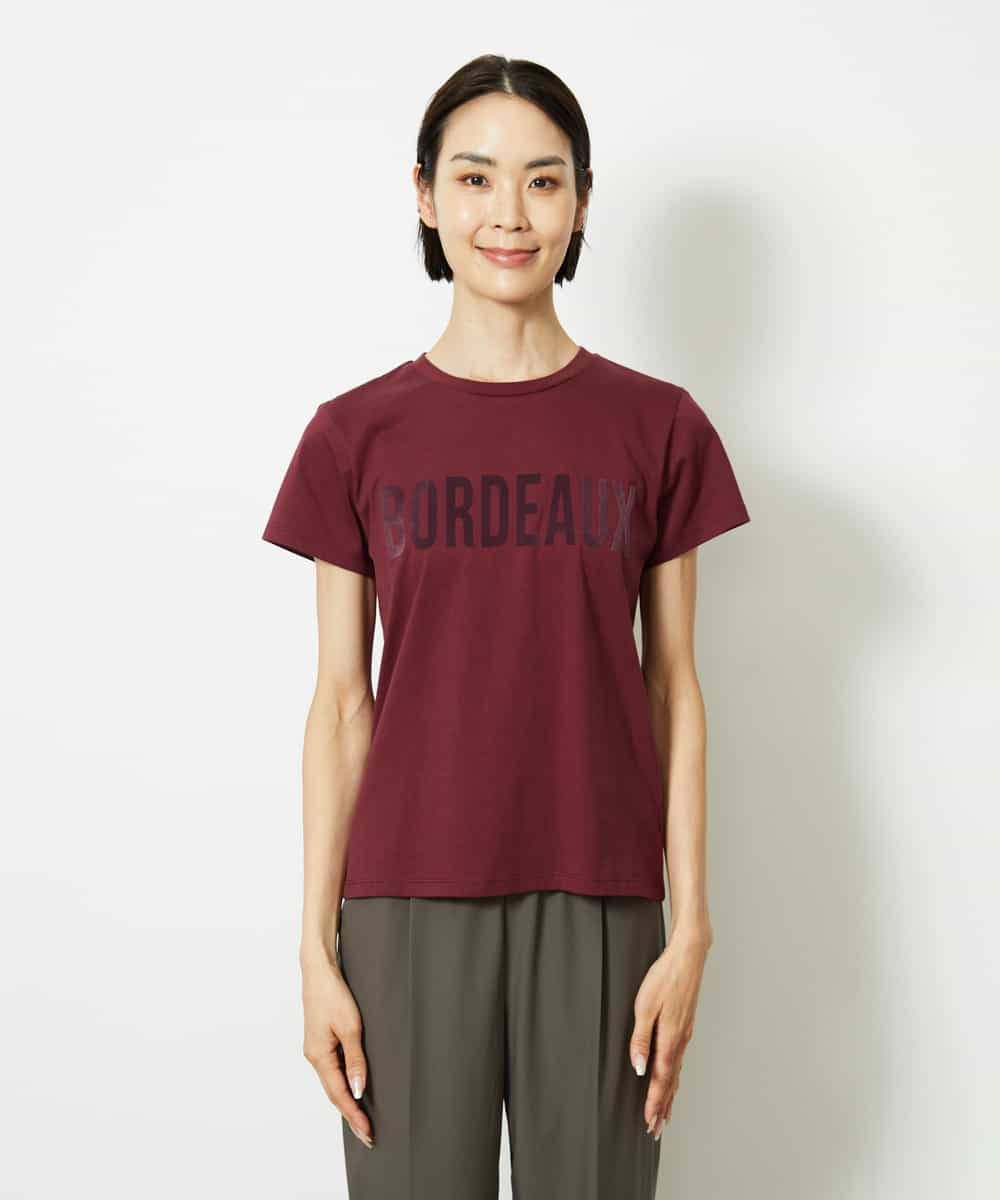 FMKJA01120 MICHEL KLEIN(ミッシェルクラン) フロッキーロゴTシャツ ボルドー