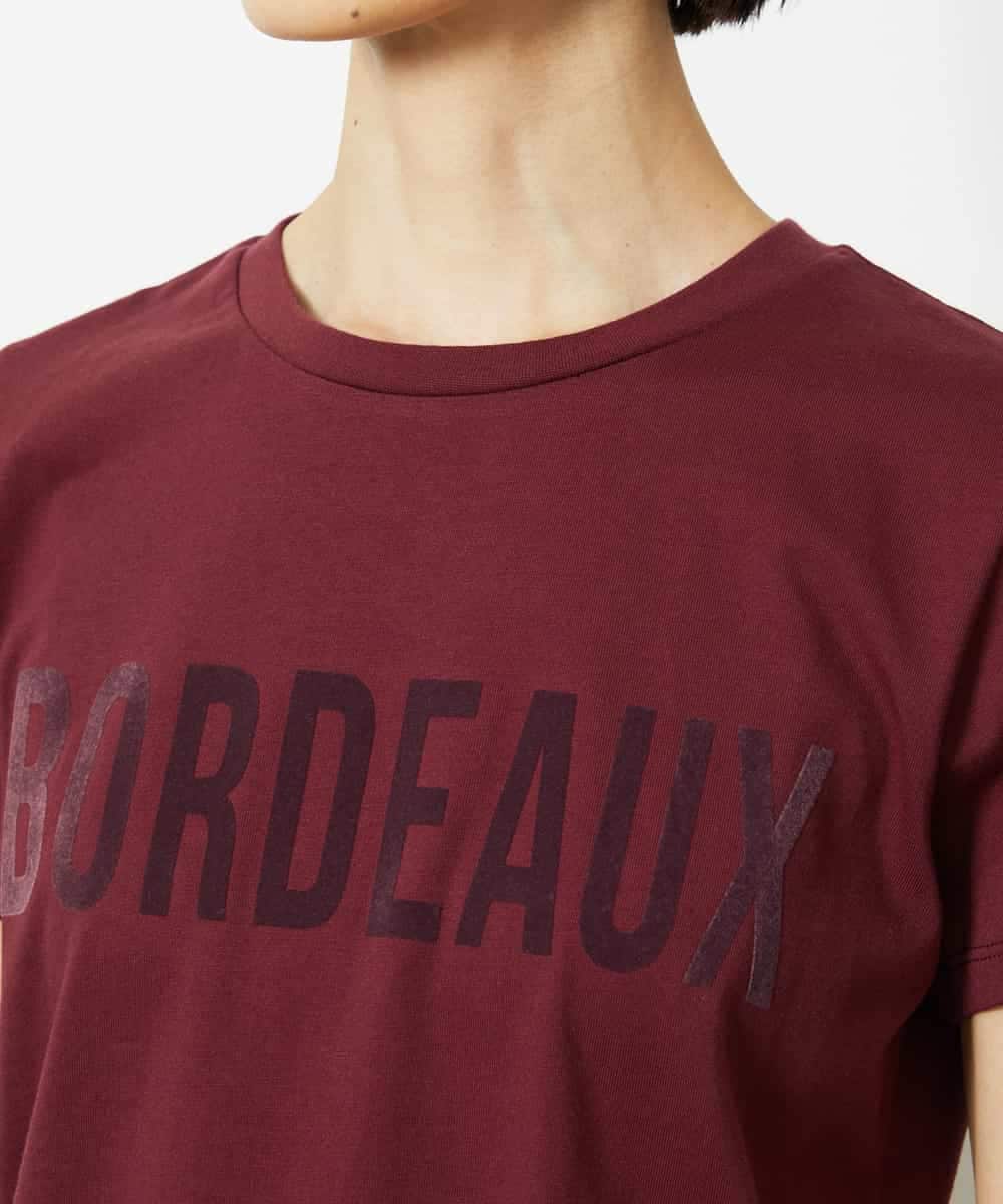 FMKJA01120 MICHEL KLEIN(ミッシェルクラン) フロッキーロゴTシャツ ボルドー