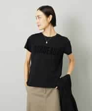 FMKJA01120 MICHEL KLEIN(ミッシェルクラン) フロッキーロゴTシャツ ブラック