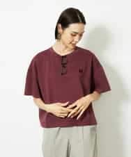 FMKJA02150 MICHEL KLEIN(ミッシェルクラン) イニシャル刺繍Ｔシャツ(無地） レッド