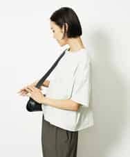 FMKJA02150 MICHEL KLEIN(ミッシェルクラン) イニシャル刺繍Ｔシャツ(無地） ライトグレー
