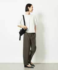 FMKJA02150 MICHEL KLEIN(ミッシェルクラン) イニシャル刺繍Ｔシャツ(無地） ライトグレー