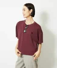 FMKJA02150 MICHEL KLEIN(ミッシェルクラン) イニシャル刺繍Ｔシャツ(無地） ライトグレー