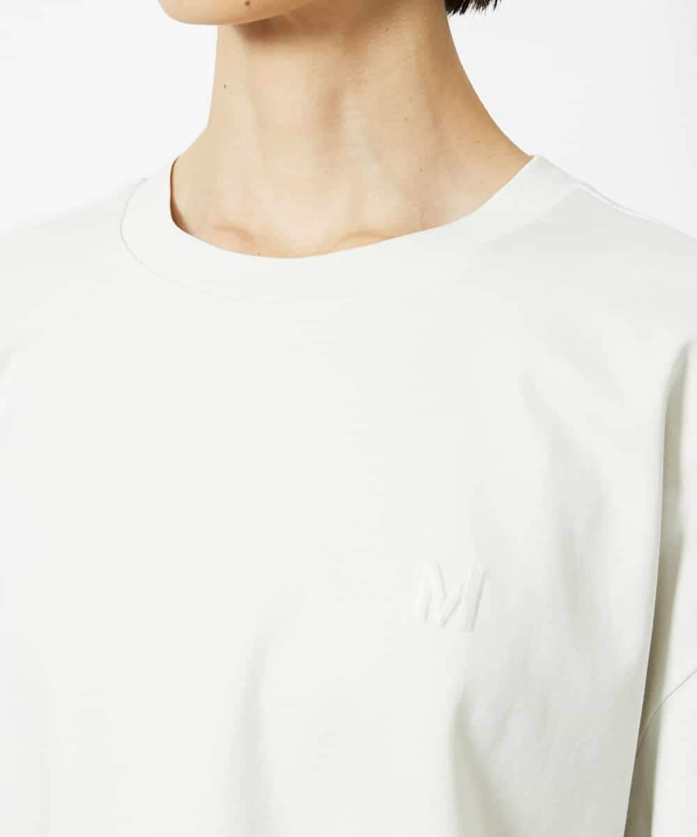 FMKJA02150 MICHEL KLEIN(ミッシェルクラン) イニシャル刺繍Ｔシャツ(無地） ライトグレー