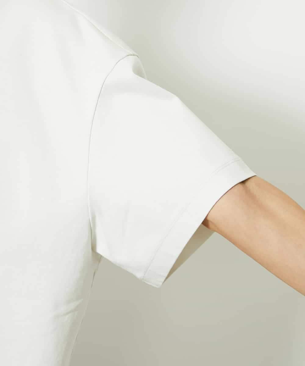 FMKJA02150 MICHEL KLEIN(ミッシェルクラン) イニシャル刺繍Ｔシャツ(無地） ライトグレー