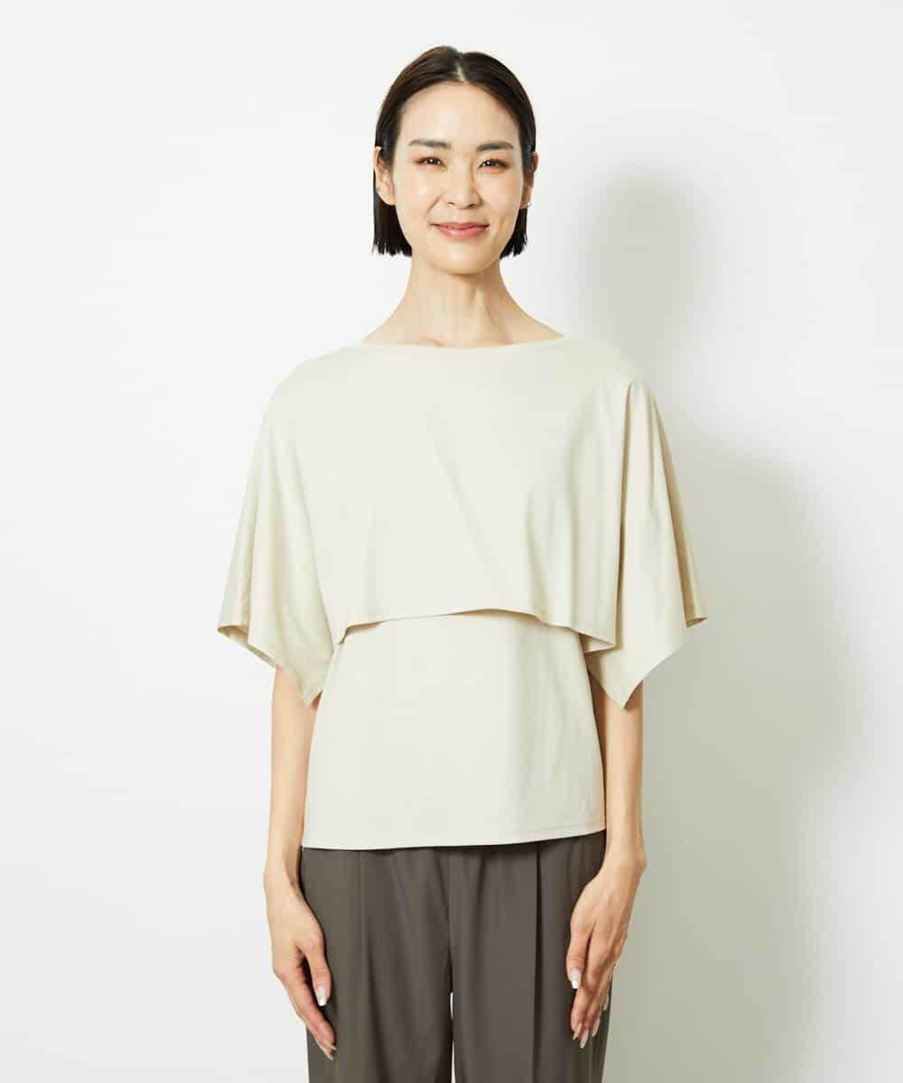 FMKJA03160 MICHEL KLEIN(ミッシェルクラン) ケープスリーブカットソー ライトイエロー
