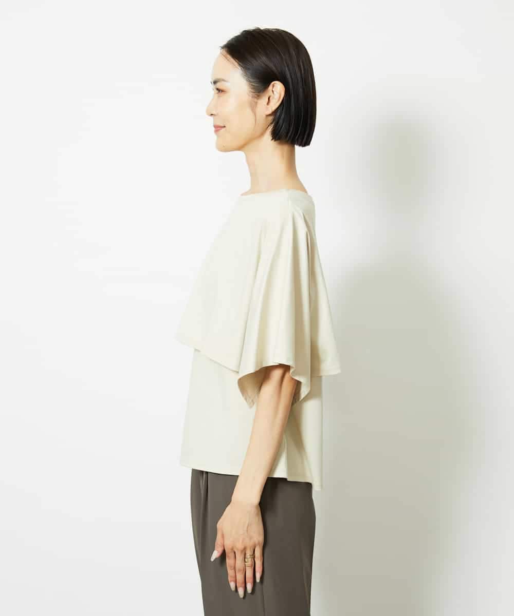 FMKJA03160 MICHEL KLEIN(ミッシェルクラン) ケープスリーブカットソー ライトイエロー