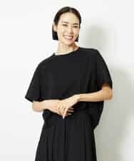 FMKJA05180 MICHEL KLEIN(ミッシェルクラン) [セットアップ対応]トリオシアーチェックカットソー ブラック