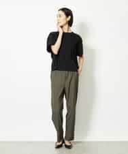 FMKJA05180 MICHEL KLEIN(ミッシェルクラン) [セットアップ対応]トリオシアーチェックカットソー ブラック