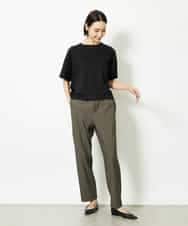 FMKJA05180 MICHEL KLEIN(ミッシェルクラン) [セットアップ対応]トリオシアーチェックカットソー ブラック