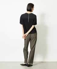 FMKJA05180 MICHEL KLEIN(ミッシェルクラン) [セットアップ対応]トリオシアーチェックカットソー ブラック