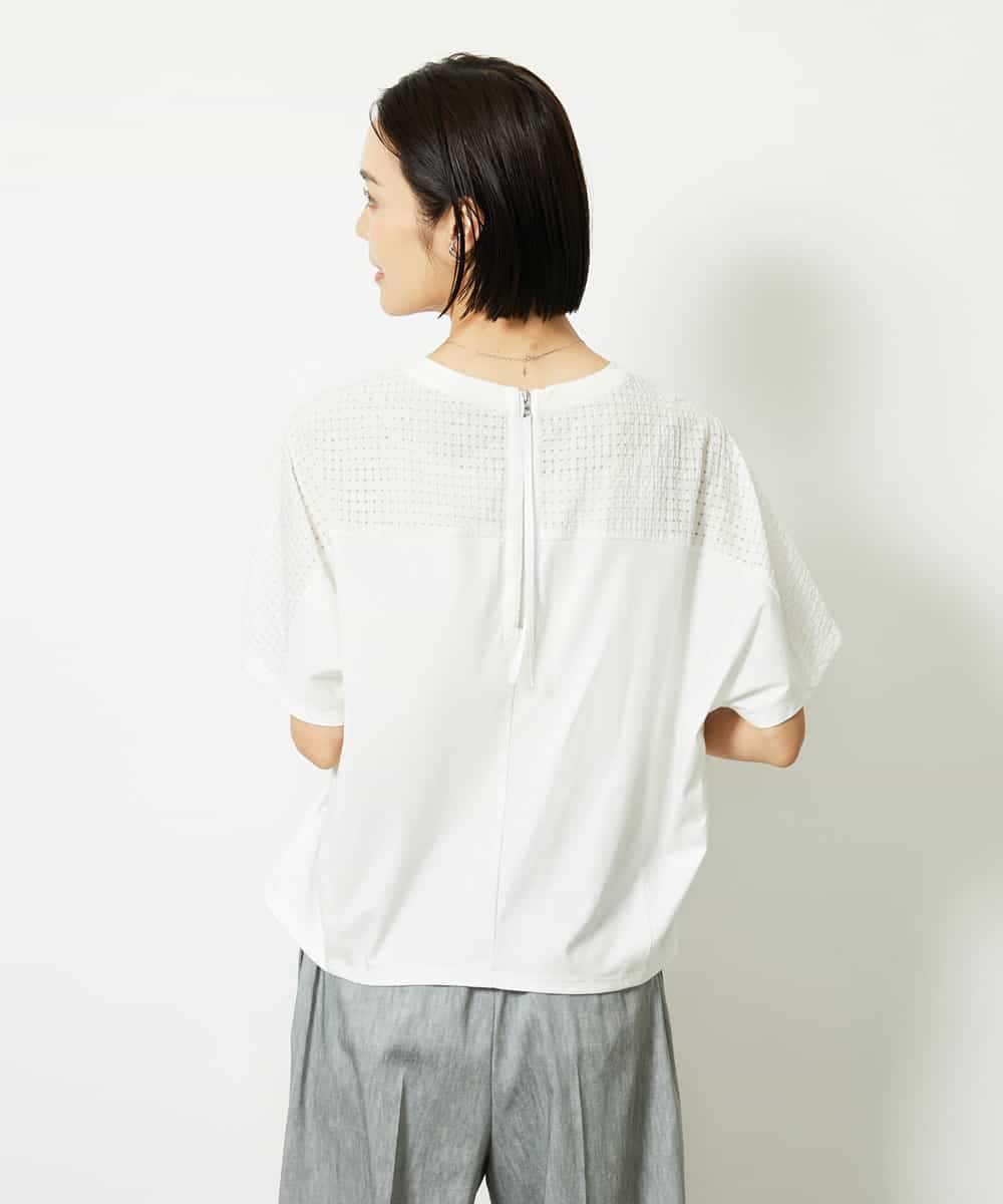 FMKJA05180 MICHEL KLEIN(ミッシェルクラン) [セットアップ対応]トリオシアーチェックカットソー ブラック