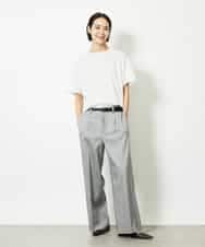 FMKJA05180 MICHEL KLEIN(ミッシェルクラン) [セットアップ対応]トリオシアーチェックカットソー ブラック