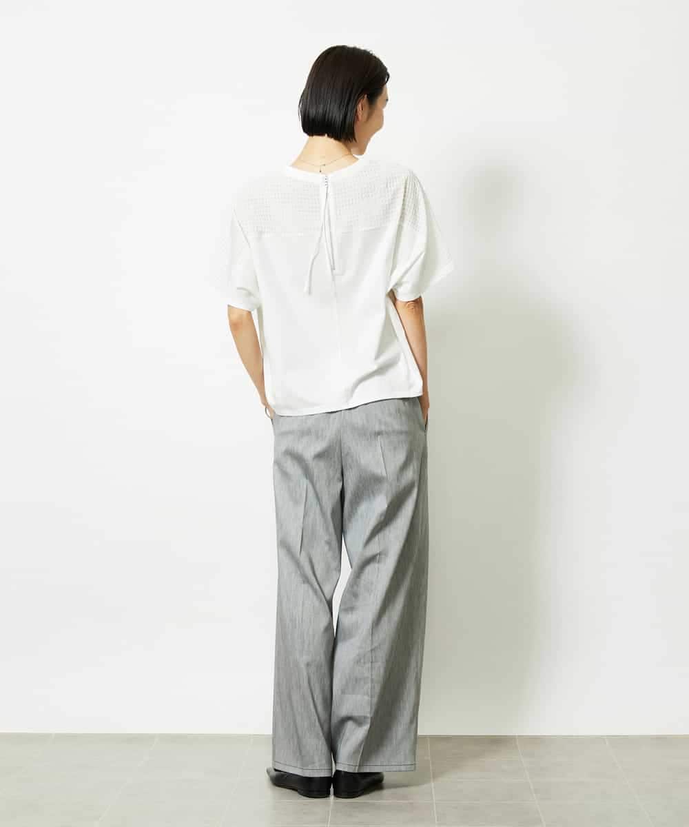 FMKJA05180 MICHEL KLEIN(ミッシェルクラン) [セットアップ対応]トリオシアーチェックカットソー ブラック