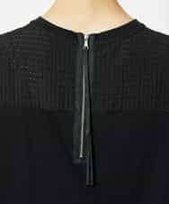 FMKJA05180 MICHEL KLEIN(ミッシェルクラン) [セットアップ対応]トリオシアーチェックカットソー ブラック