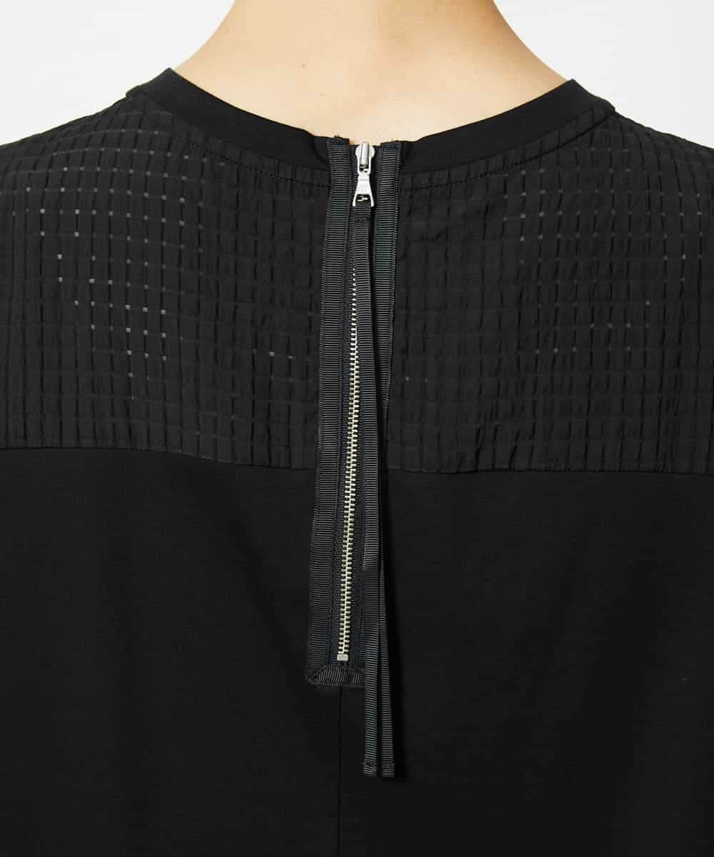 FMKJA05180 MICHEL KLEIN(ミッシェルクラン) [セットアップ対応]トリオシアーチェックカットソー ブラック