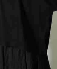 FMKJA05180 MICHEL KLEIN(ミッシェルクラン) [セットアップ対応]トリオシアーチェックカットソー ブラック